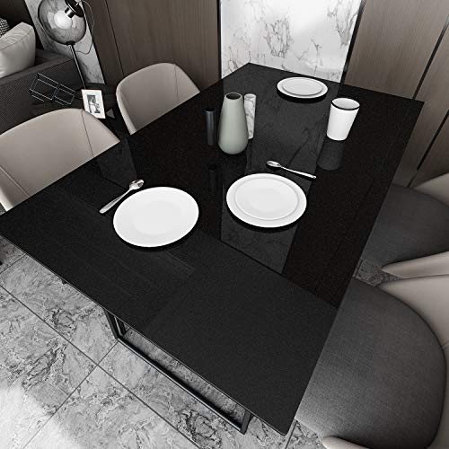 Livelynine Glossy Black Contact Paper Peel and Stick Kitchen Wallpaper Waterproof Cabinets Bathroom Peel and Stick Cabinet Covering Black Vinyl Wrap Sticky Desk Dresser Counter Top Covers 15.8x78.8