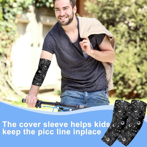Cuffbow 12 Pcs PICC Line Reusable Sleeve Cover for Adults Upper Arm Breathable Cover Nursing Sleeve Protector Supplies(Stylish)