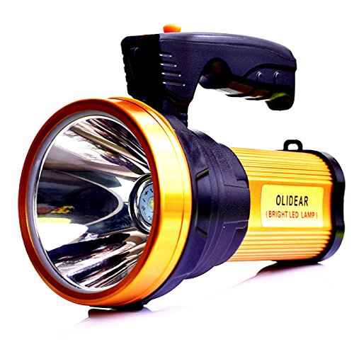 Heavy Duty Flashlight ? Bright Rechargeable Searchlight with 2 Modes ? Led Spotlight Handle ? Easy to Use ? Built-in Rechargeable Battery