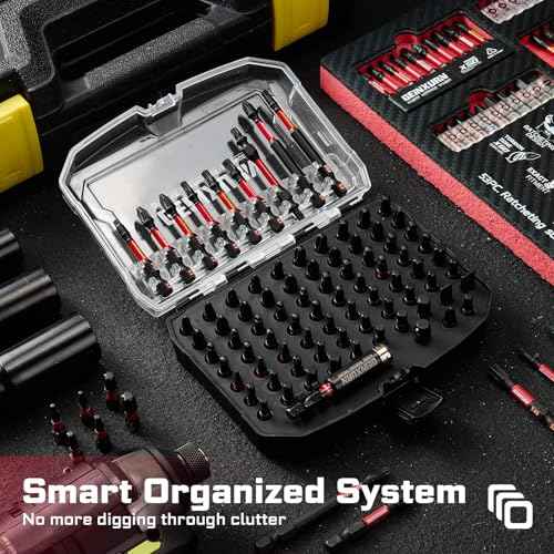 Impact Screwdriver Bits Set, 83Pieces Magnetic Muliti S2 Steel Phillips/Slotted/Square/Torx/Hex Insert Power Bits Tips Set with Impact Bit Holder and Socket Adapter (Black Storage Box Case)