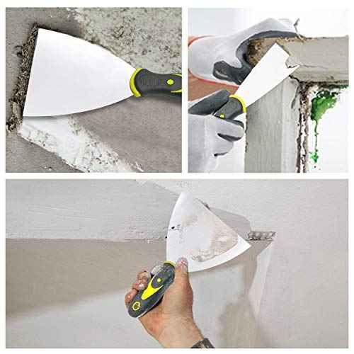 Putty Knife Set, 4 PCS (2,3,4,6 inch) Spackle Putty Knives, Metal Scrapers, Putty Scrapers for Drywall, Putty, Decals, Wallpaper, Baking, Patching and Painting