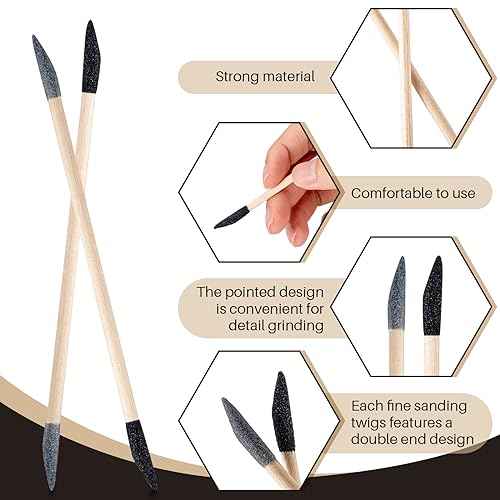 30 Pcs Sanding Sticks Double End Matchsticks Sanding Twigs Fine Detailing Polishing Sticks for Plastic Models Wood Hobby, 120/280 Grit, 5.4 x 0.3 Inch