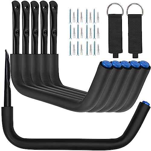 Kayak Storage Rack Wall Mount, Garage Storage Hooks, Heavy Duty Garage Hangers for Hanging Canoe, Surfboard, Snowboard, Paddle Board, Ladders, Bikes, Tool
