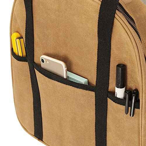 Denifiter Waxed Canvas Cable Bag, Multifunctional Repair Bag Heavy Duty Tool Bag, Waterproof (Khaki)