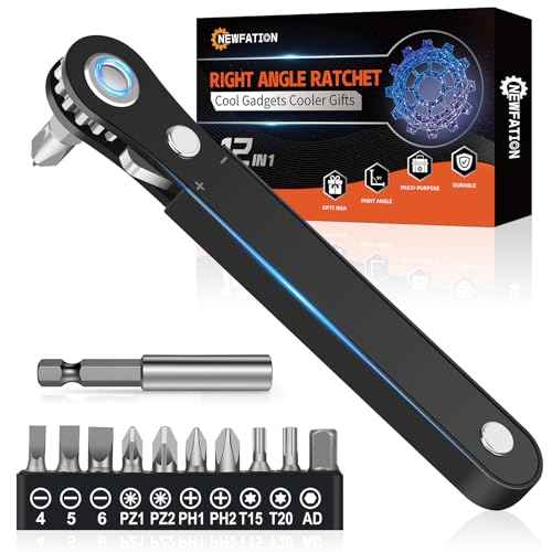 12-IN-1 Ratcheting Screwdriver Set - Mini Right Angle Offset Screwdriver with 10 Essential Bits and Magnetic Adapter - Perfect for Tight Spaces and DIY Projects