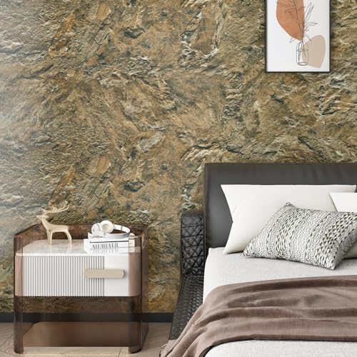 Wallercity Brown Marble Contact Paper Peel and Stick Countertops Granite Wallpaper for Cabinets Drawers Vinyl Self Adhesive Wall Paper for Desk Shelf Bathroom Kitchen Waterproof Film 15.8''x78.7''