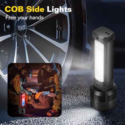 2 Pack LED Rechargeable Flashlight - 20000 Lumens Super Bright Tactical Flash Light, Compact & Waterproof, Long-Lasting Battery, Solar Flashlights for Home, Camping,Hiking, Emergencies, Adventures