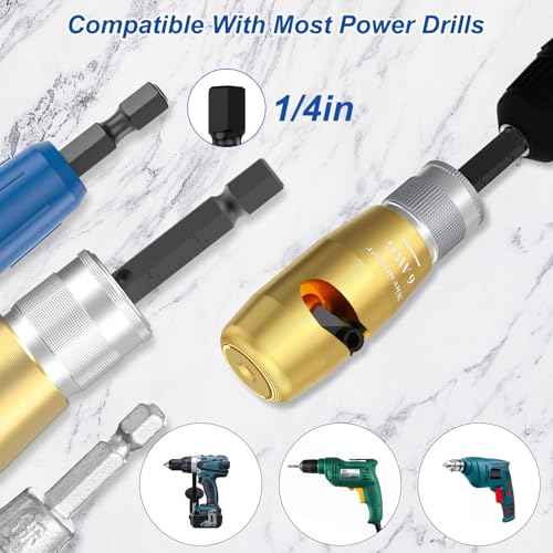 9Pcs Wire Twister Tool for Drill,YIHANGYE Wire Stripper for Drill,for 6-8-10-12-14 Gauge Electric Wire Stripper,Drill Wire Twister With 2Pcs Metal and Plasticwire Twisting ToolWire Connectors Nuts