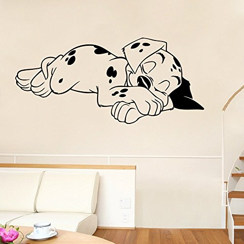 BooDecal Spotty Dog Dalmatian Cute Puppy Falling in Sweet Dream Vinyl Wall Decals Stickers for Baby Nursery Bedroom 22 x 10 inches