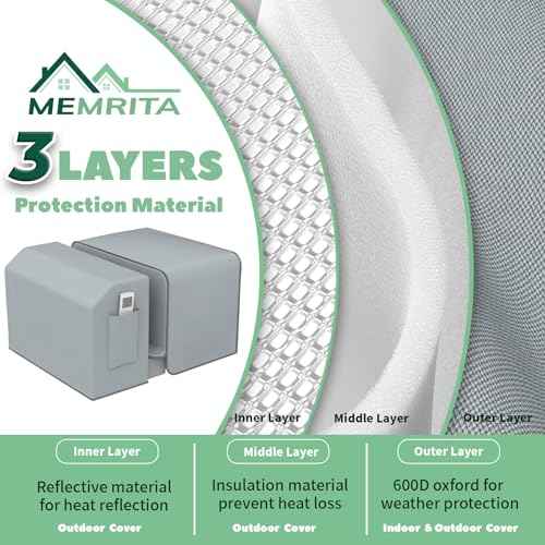 Window Air Conditioner Cover Kit for U-Shape Window AC,Magnetic Easy Install,2 Covers for Outdoor and Indoor Unit,3 Layers Insulated Outside Cover,Full Covered Indoor Covers Block Cold Draft