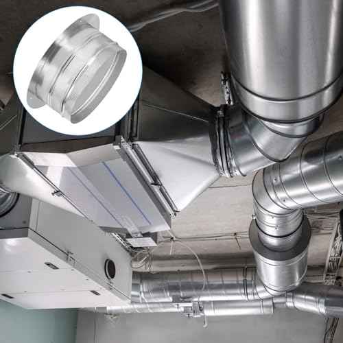 PATIKIL 12" Round Duct Collar, Galvanized Duct Connector Flange Pipe Collar Take Off Collar for Flexible or Rigid Ducts, Heating Cooling Ventilation Exhaust Fan Vent Systems