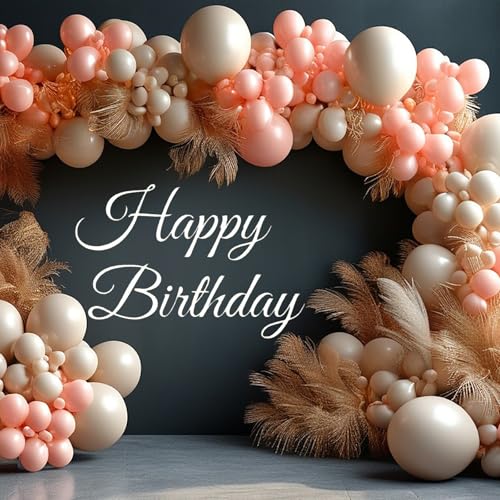 Happy Birthday Sign for Backdrop Decal Sign, White Happy Birthday Party Sticker, Large Wall Decoration Arch Background Sticker Happy Birthday Stickers