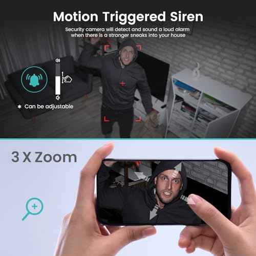 litokam Indoor Cameras for Home Security with Night Vision, Pet Camera with Phone App, WiFi Home Security Camara, Baby Monitor Work with Alexa, Motion Detection, 2-Way Audio, 2 Pack, 1080P