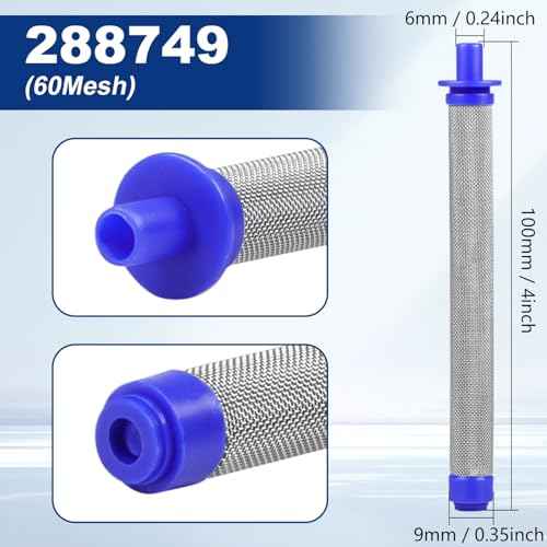 Replacement Filters Set for Graco Paint Sprayer Filters, 1pcs 288716 3/4-Inch Inlet Strainer Thread & 8pcs 288749 60-Mesh Spray Gun Filters, Fits Graco Paint Sprayers Gun