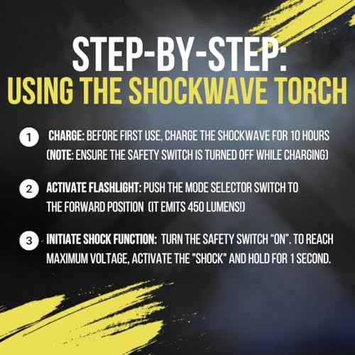 2-in-1 Stun Gun Flashlight | Rechargeable Stun Gun for self Defense Men Women | Shockwave Mini Tactical Stungun | Palm-Sized | 150-Lumen, 9,000 Volts to Deter Attackers