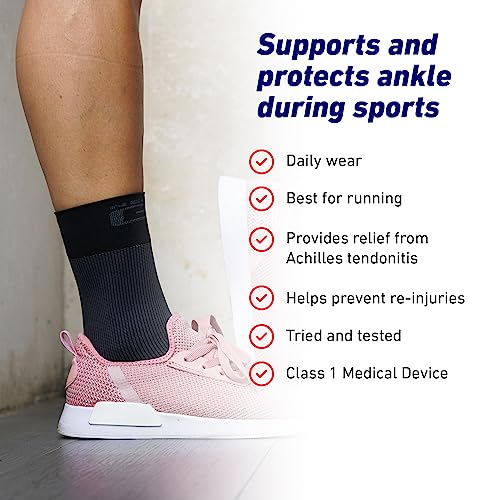 Neo-G Airflow Ankle Compression Sleeve - Sports, Daily Wear - Compression Ankle Brace, Tendonitis Support, Compression Ankle Support for Weak Ankles and Joint Pain - Airflow - L - Black