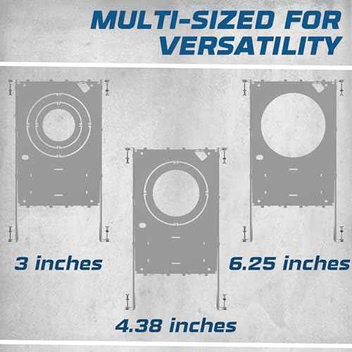 OHLECTRIC 6 Pack ? New Construction Mounting Plate ? Muti-Size 3/4/6 Inch ? Easy Cutout Adjustable Hole Size & Bars - Made of Galvanized Steel Recessed LED Rough in Plate/Bracket