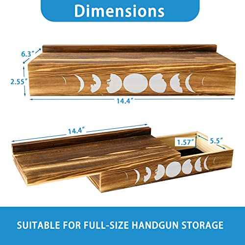 Hidden Gun Sotrage Shelf - Concealment Furniture - 14.4'' Wide Hidden Storage Wall Decor - Concealment Shelf for Home