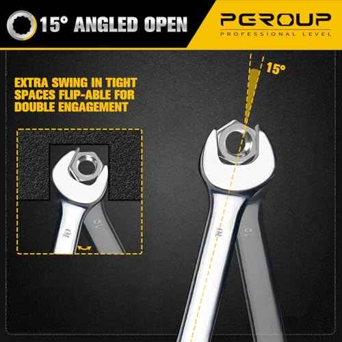 10 mm Metric Stubby Combination Wrench, CR-V Steel with Mirror Polish, 12-Point Design, 15-Degree Offset, Perfect for Auto Repair, Household, Car & Truck Emergency