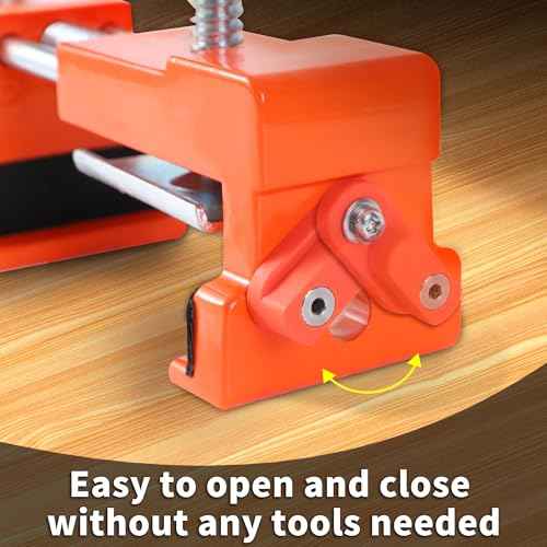 2 Pack Cabinet Clamps with Protective Case & Drill Bit - Heavy Duty Face Frame Clamps for Woodworking, Cabinetry, DIY - Orange Alignment Claw Clamp (Includes Extended Drill Bit)