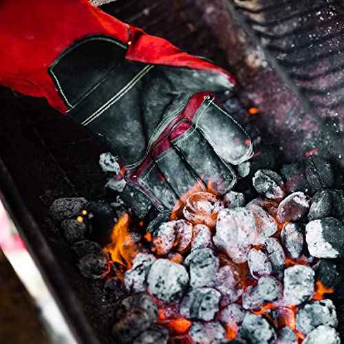 Grill Armor Welding Gloves ? 16inch 932¢µ - Leather Forge/Mig/Stick ? Heat/Fire Resistant Gloves, Mitts/Pot Holders For Oven, Grill, BBQ, Furnace, Stove, Fireplace, Tig Welder, Animal Handling Glove