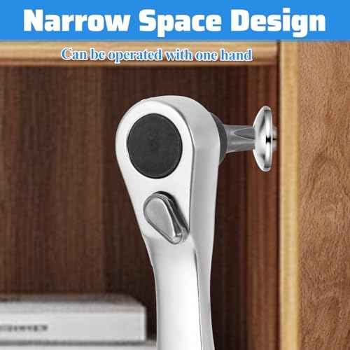 1/4 Inch Drive Micro Ratcheting Bit Driver, Mini Ratchet 72-Tooth Ratchet Screwdriver, 1/4 Hex Ratchet 90 Degree Right Angle Close Quarters Pocket Angled Screwdriver for Tight Spaces