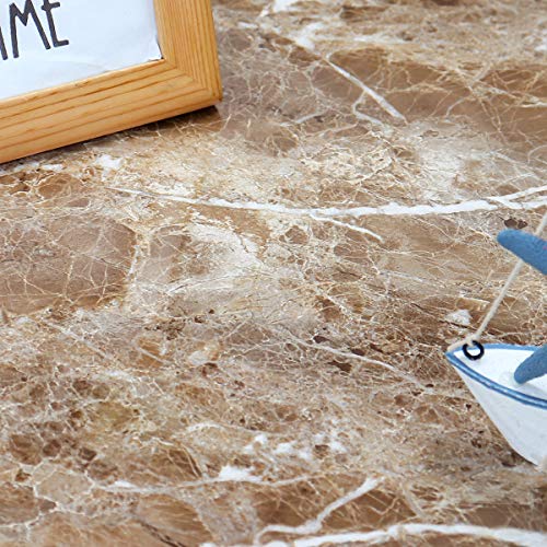 LaCheery 15.8x80 inch Brown Marble Contact Paper Marble Wallpaper Peel and Stick Countertops for Kitchen Bathroom Cabinets Cupboard Shelf Drawer Liner Furniture Waterproof Self Adhesive Vinyl Film