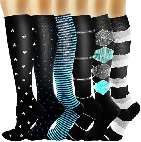 BIQU Compression Socks for Women and Men Circulation-Best Support for Running, Athletic, Nursing, Travel (BQ-10-10-L/XL)