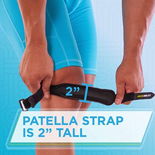 BraceAbility Patellar Tendon Support Strap - Knee Stabilizer Brace with Adjustable Band for Patella Tendonitis, Osgood Schlatter, Soccer, Basketball, Running, Jumper's Knee, Tennis, Volleyball (S)