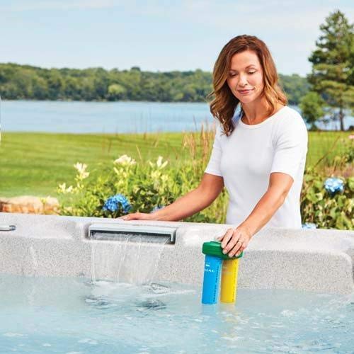 FROG Serene Floating System for Hot Tubs - Quick & Easy Prefilled Hot Tub Sanitizer - Hot Tub Maintenance System with Sanitizing Minerals & Bromine