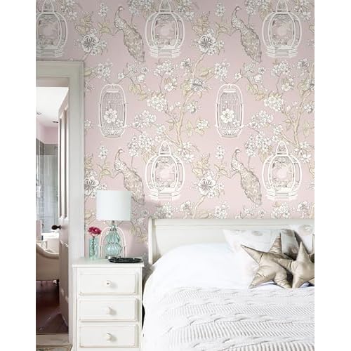 Pink Peel and Stick Wallpaper - Self Adhesive, Waterproof, Removable for Cabinet, Bedroom, Laundry Decor - 16.14'x78.7