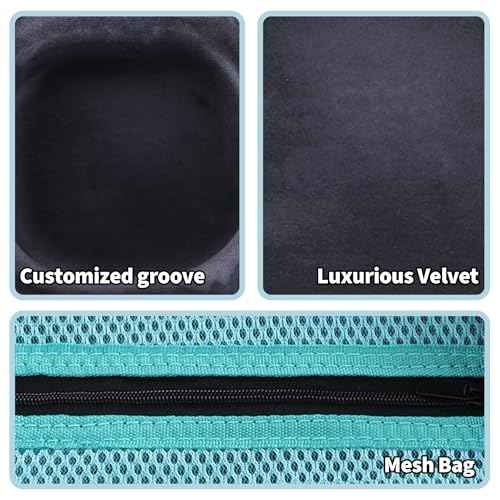 Storage Case Compatible with Walker's Razor Slim Shooting Hearing Protection Electronic Earmuffs(Black + Light blue Zipper)