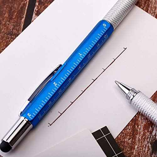 Zhanmai 8 Pcs Gift Pen for Men 6 in 1 Multitool Pen with Ruler Level Refills Screwdriver Stylus for Dad Boyfriend Husband Birthday Christmas Gift(Gold, Black, Silver, Yellow, Red, Green, Blue, Gray)