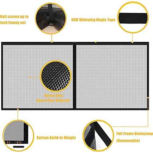 LIAMST Garage Door Screen for 8x8FT, 1 Car Garage Doors- Reinforced Fiberglass Door Screen,Stronger High Energy Magnets £¬ Magnetic Screen Door