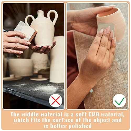 Honoson 15 Pcs 2 x 2 Inch Sanding Pads Padded Sanding Pads Polishing Soft Mess Pen Kit Double Sided Grits for Plastic Acrylic Materials