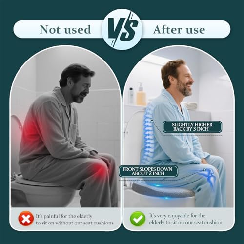 Toilet Seat Riser - Adds 3 Inch of Height to Toilet - with 300 Pound Weight Capacity,no installation,for Seniors Adults Elderly Handicap Disabled Fits Most Standard and Elongated Toilets