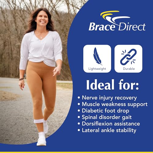 Brace Direct Semi-Rigid Leaf Spring AFO for Foot Drop - Lightweight Posterior Ankle-Foot Orthosis - Trimmable Fit (Women’s Left)