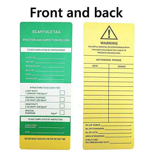 Scaffold Status Holder and Tags, 10 Holder, 10 Scaffold Tags, 11-3/4" Height, 3-1/2" Width (Set of 10)