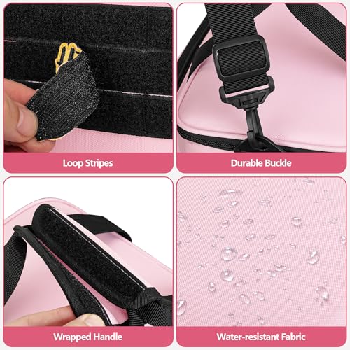 Tool Tote Bag for Women, Tool Storage Organizer with Anti-friction Bottom, Tactical Range Bag for Electrician, Carpenters, Repairman, Pink