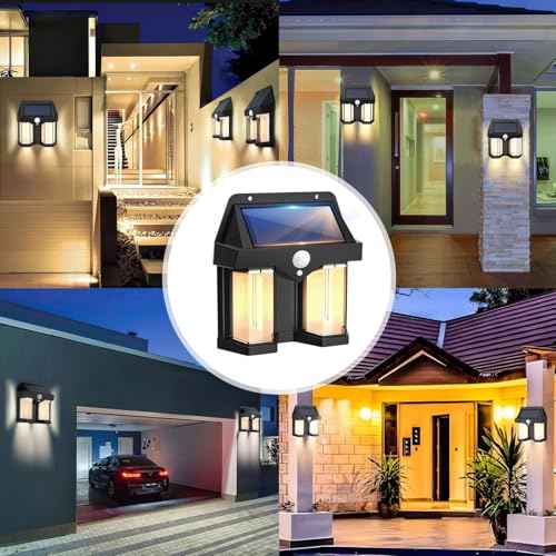 New Solar Wall lamp Features Three Lighting Modes from Dusk to Dawn, with an Ip65 Waterproof Motion Sensor for Outdoor Lighting and Automatic Light Sensing, Suitable for Multiple scenarios 1PC
