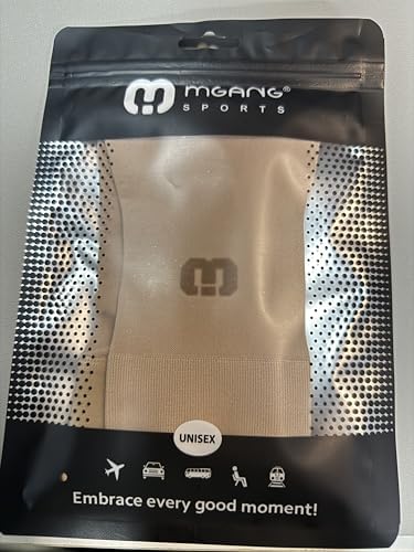 MGANG Lymphedema Compression Arm Sleeve with Gauntlet for Women Men, Opaque, 15-20 mmHg Medical Graduated Compression Full Arm Support, Thumb Lymph Edema Arm Sleeve, Pain Relief, Arthritis, Beige S