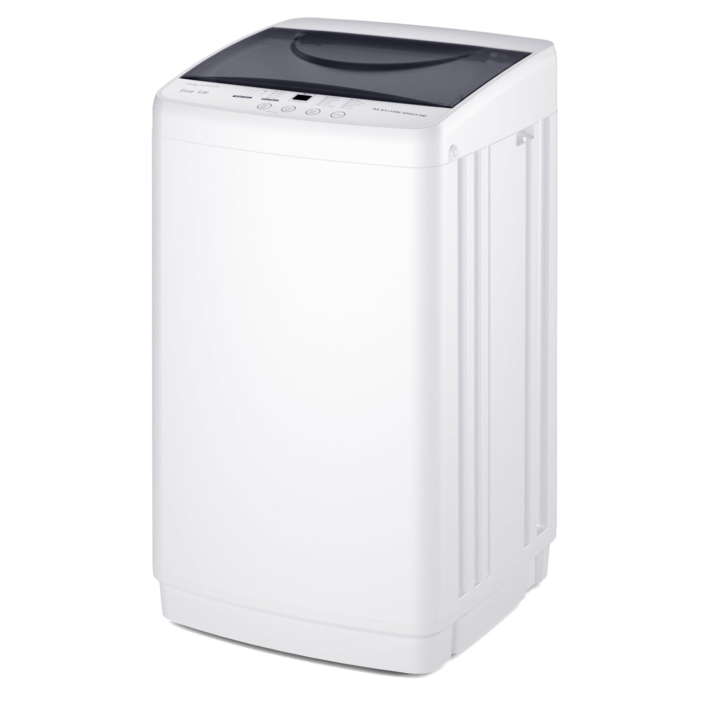 NEWBULIG 1.06 Cu.Ft. Portable Washing Machine, 7.7LBS Full-Automatic Laundry Washer with Stainless Steel Drum, 10 Wash Cycles & Auto-Balance, Compact Washer for Apartment RV Dorm Camping, White