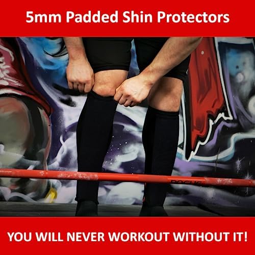 Bear Grips Deadlift Shin Guards - Breathable Gym Equipment Rope Climbing Shin Guard for Men and Women - Injury Prevention Calf Support Shin Guard Sleeves for Ultimate Shin Protection