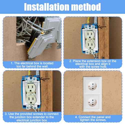 50PCS BE1-2 Electrical Outlet Box Extenders with 100PCS Screws, (1-Gang)Electrical Power Outlet Box Extender£¬Single Gang Box Extender Electric Box Extender 1 Gang Power Switch Receptacles Accessories