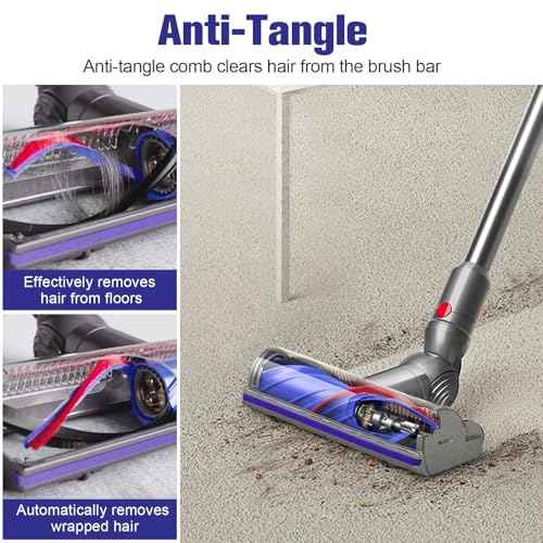 Upgraded Anti-Tangle Motorbar Replacement Brush Head Compatible with Dyson V12 Detect Slim Cordless Vacuum Cleaners, Lightweight Hardwood & Carpet Floor Attachment
