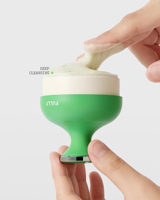 FULLY Pore Cleansing Silicone Brush, Effective Pore Cleaner, Over 2000 Fine Bristle, Unclog Pores, Blackhead Brush, Sebum Remover Tool, Gentle Exfoliator, Pairs with Green Tomato Clay Mask Cleanser