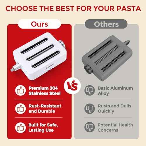 Pasta Maker Attachment for KitchenAid Stand Mixers 3-in-1 Stainless Steel Pasta Roller, Spaghetti/Fettuccine Cutter for KitchenAid Mixer Accessories & Pasta Press? by Gomen