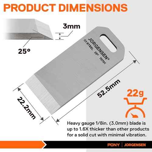 JORGENSEN Mini Block Plane Blade - for Mini Wood Planer, Professional Level O1 Steel Blade, High Hardness & Long Edge Retention, 3mm Thickness Replacement Blade