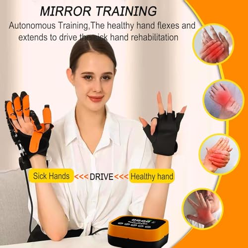 Rehabilitation Robot Gloves Upgrade Stroke Hand Therapy Equipment, Automatic Hand Trainer Gloves