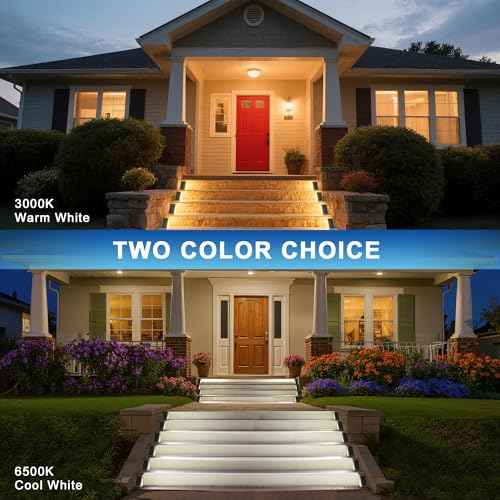 Solar Step Lights Outdoor Stair Light, Deck Lights Outdoor Powered IP65 Waterproof, 2CCT Solar Outdoor Step Light, Decor for Stair, Deck, Step, Sidewalk, Porch and Outside Patio,2CCT,8 Pack